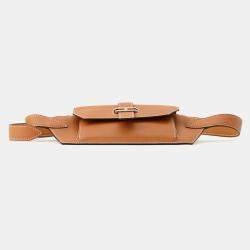 Pre Owned Hermes Elan Pocket 24 Gold Swift Leather Size 24