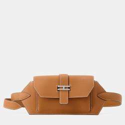 Pre Owned Hermes Elan Pocket 24 Gold Swift Leather Size 24