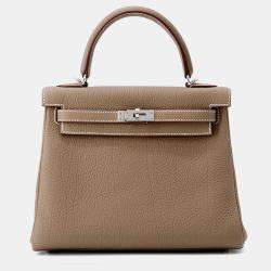 Pre Owned Hermes Kelly Retourne Etoupe Togo Leather Size 25