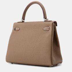 Pre Owned Hermes Kelly Retourne Etoupe Togo Leather Size 25