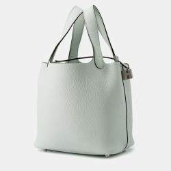 Pre Owned Hermes Picotin Lock Blue Pale Taurillon Clemence PM