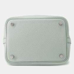 Pre Owned Hermes Picotin Lock Blue Pale Taurillon Clemence PM