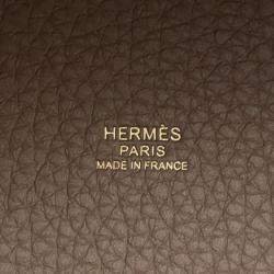 Pre Owned Hermes Picotin Lock Etoupe Taurillon Clemence MM