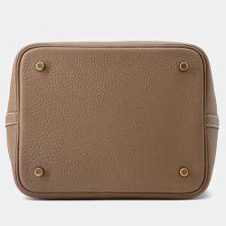 Pre Owned Hermes Picotin Lock Etoupe Taurillon Clemence MM