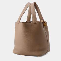 Pre Owned Hermes Picotin Lock Etoupe Taurillon Clemence MM