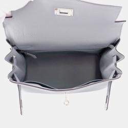 Pre Owned Hermes Kelly Retourne  Size 28 Green Pantan Togo Leather Bag