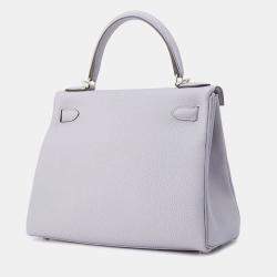 Pre Owned Hermes Kelly Retourne  Size 28 Green Pantan Togo Leather Bag