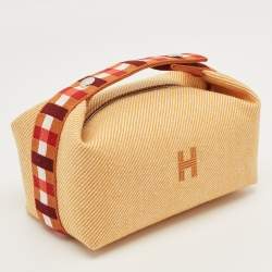 مملوكة مسبقًا هيرمس برايد-أ-براق كار صغير فوف قماش حقيبة