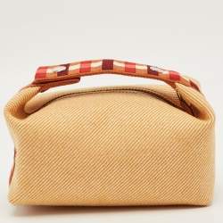 مملوكة مسبقًا هيرمس برايد-أ-براق كار صغير فوف قماش حقيبة