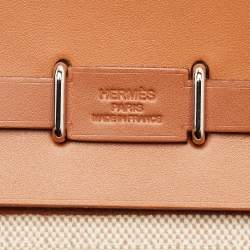 مملوكة مسبقًا Hermès Ecru/Natural Toile Canvas and Vache Leather Herbag Zip 20 Bag