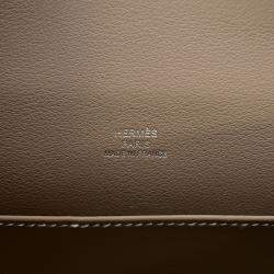 Pre Owned Hermes Pochette kelly Etoupe Swift Leather