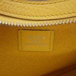 Pre Owned Hermes Petit Arson Jaunemango Taurillon Clemence Swift Leather