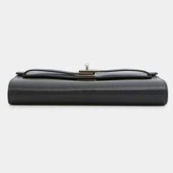 مملوكة مسبقًا Hermes Kelly Wallet Long To Go Black Chevre Shamqila