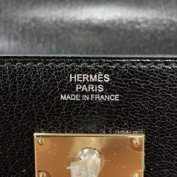 مملوكة مسبقًا Hermes Kelly Wallet Long To Go Black Chevre Shamqila