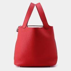 مملوكة مسبقًا Hermes Picotin Lock Rouge Ladue Taurillon Clemence MM
