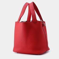 مملوكة مسبقًا Hermes Picotin Lock Rouge Ladue Taurillon Clemence MM