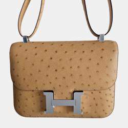 مملوكة مسبقًا Hermes 24 Constance Tabac Camel Ostrich Leather Bag