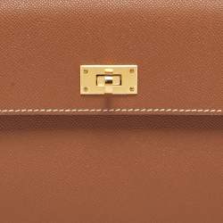 Pre Owned محفظة هيرمس كيلي بوكيت مادام ذهبي طويل