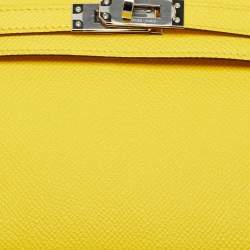 Pre Owned Hermès Kelly II Sellier 20 Palladium Finish Jaune de Naples Leather Bag