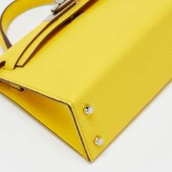 Pre Owned Hermès Kelly II Sellier 20 Palladium Finish Jaune de Naples Leather Bag