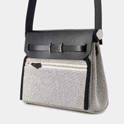 Pre Owned حقيبة هيرميس هيرباغ زيپ ميني جلد هانتر إكرو\أ سوداء وائل