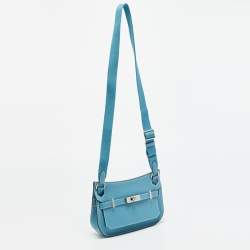 Pre Owned حقيبة كتف هيرمس ميني جيبسير جلد إيفركلور بلو جين إكسسوار مطلي بلاديوم