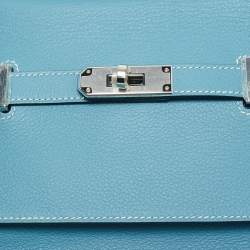 Pre Owned حقيبة كتف هيرمس ميني جيبسير جلد إيفركلور بلو جين إكسسوار مطلي بلاديوم