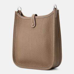 Pre Owned Hermes Evelyne Long TPM Etoupe Taurillon Clemence Bag