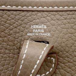 Pre Owned Hermes Evelyne Long TPM Etoupe Taurillon Clemence Bag