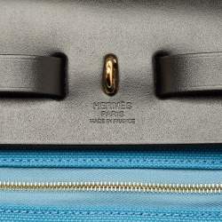 Pre Owned حقيبة هيرمس هيرباغ زيب 31 قماش ميكونوس/بلو سافير وجلد فاتش هانتر