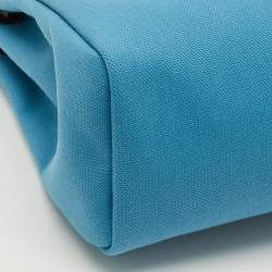 Pre Owned حقيبة هيرمس هيرباغ زيب 31 قماش ميكونوس/بلو سافير وجلد فاتش هانتر