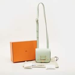 مملوكة مسبقًا Hermes Della Cavalleria Mini Vert Peppermint Epsom Leather Crossbody Bag