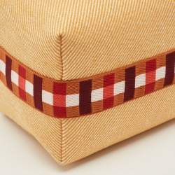 Pre Owned Hermes Bride-a-Brac Carre Large Fauve Merino Wool Pouch