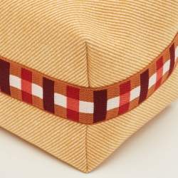 Pre Owned Hermes Bride-a-Brac Carre Large Fauve Merino Wool Pouch