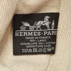 Pre Owned Hermes Bride-a-Brac Carre Large Fauve Merino Wool Pouch