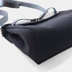 Pre Owned Hermes Noir Military Toile Mini Herbag Zip 20