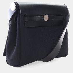 Pre Owned Hermes Noir Military Toile Mini Herbag Zip 20