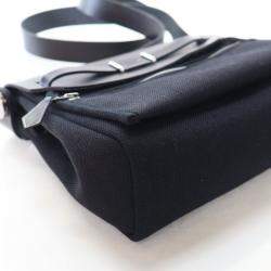 Pre Owned Hermes Noir Military Toile Mini Herbag Zip 20