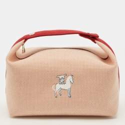 مملوكة مسبقًا Hermès Bride-a-Brac Cabriole Large Terracotta H Canvas Pouch