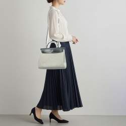 مملوكة مسبقًا حقيبة هيرمس 2في1 هيرباغ 31 قماش طبيعي/أسود فاكي هانتر