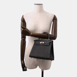 مملوكة مسبقًا Hermes Kelly Retourne Sewing Black Togo Leather Size 25