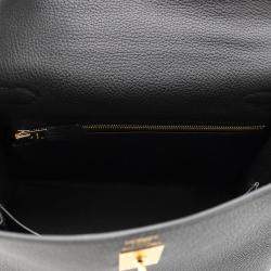 مملوكة مسبقًا Hermes Kelly Retourne Sewing Black Togo Leather Size 25