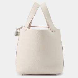 Pre Owned Hermes Picotin Lock Beton Taurillon Clemence Size PM