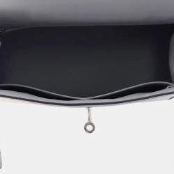 Pre Owned حقيبة هيرمس كيلي سيليير إكرو/بلو غلاسييه تويلا H جلد سوفت حجم 28