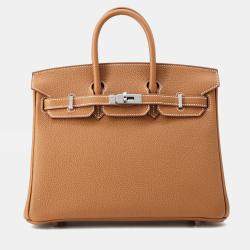 Pre Owned Hermes Birkin Gold Togo Leather Size 25