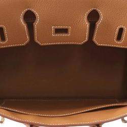Pre Owned Hermes Birkin Gold Togo Leather Size 25