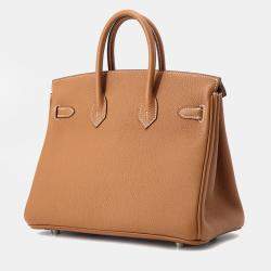 Pre Owned Hermes Birkin Gold Togo Leather Size 25