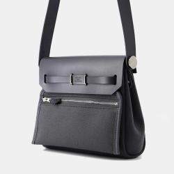 Pre Owned حقيبة هيرمس هيرباغ زيپ أردواز توال ميليتاري فاش هونتر جلد بحجم صغير