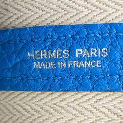مملوكة مسبقًا Hermes Garden Party Blue Hydra Negonda Leather Size Tpm