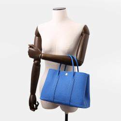 مملوكة مسبقًا Hermes Garden Party Blue Hydra Negonda Leather Size Tpm